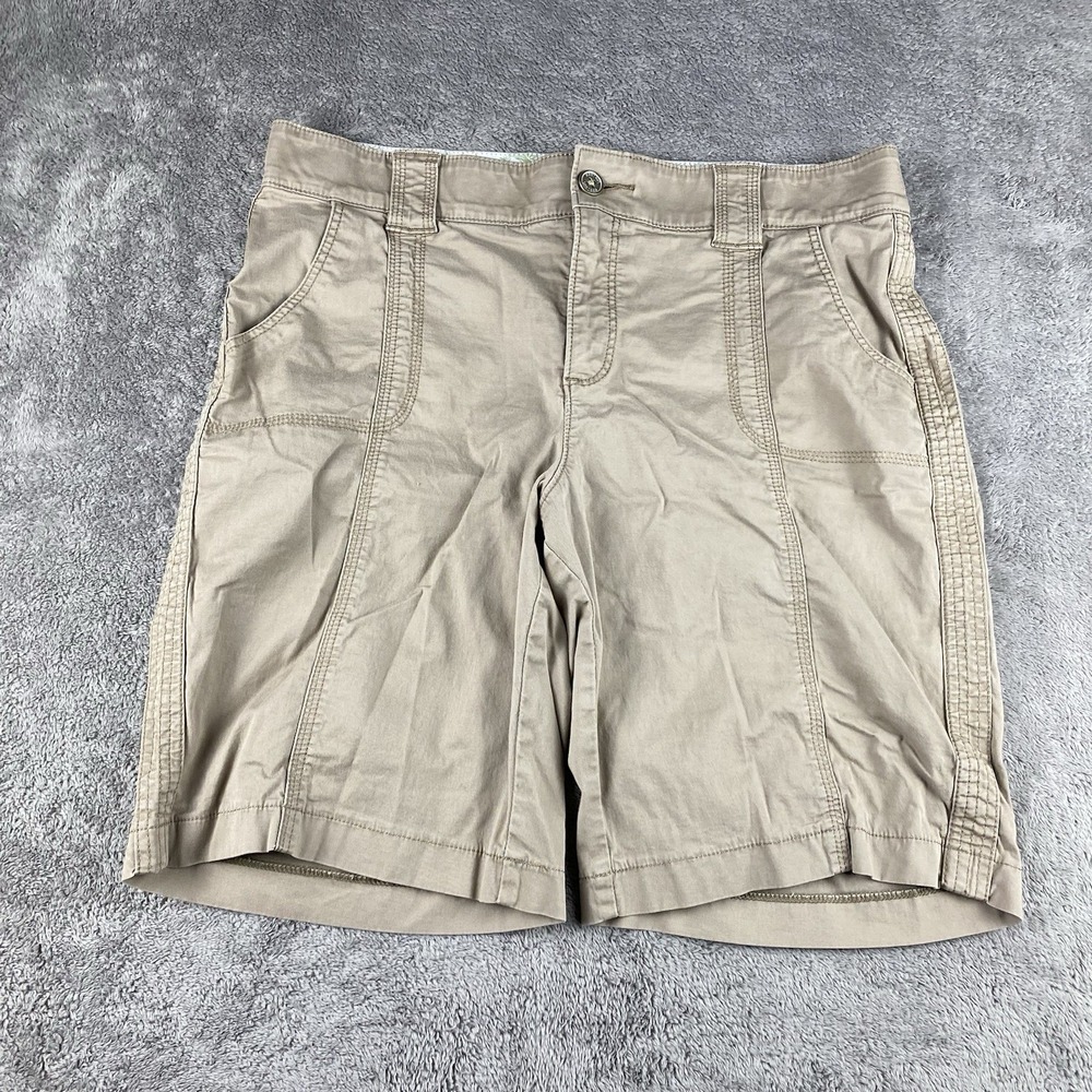 Lee Comfort Stretch Waistband Womens 12 Medium Beige Bermuda Pockets